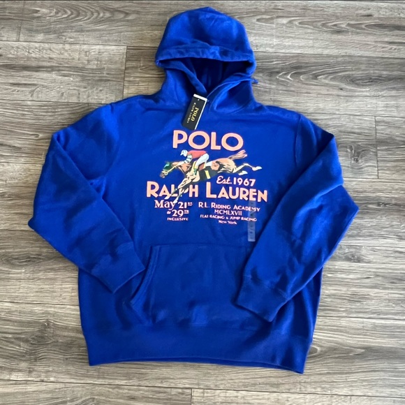 Polo Ralph Lauren Equestrian Horse Riding Academy Hoodie Sweater L